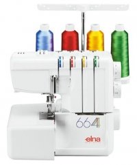 Elna 664 Pro Overlock Nähmaschine mit eingebautem Rollsaum und Differentialtransport - 1